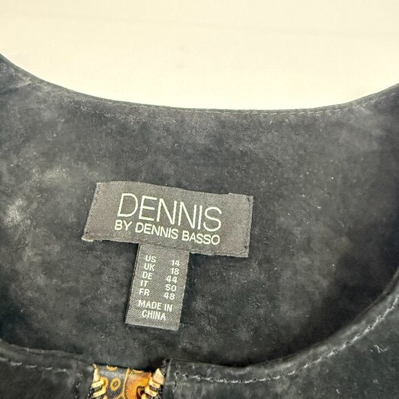 NWOT! Black Suede Leather Jacket - Dennis Basso SIZE 14 - Picture 4 of 10